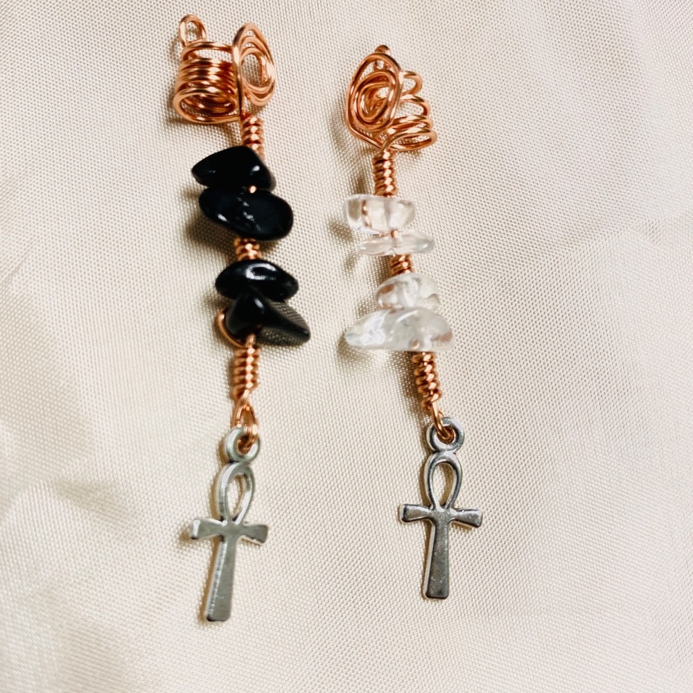Hair Jewelry|Locs&Braid|Crystals & Copper|Handmade